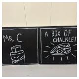 (2pc) Painted Chalk Art - "A Box of Chalkette" | Original painted chalk art, including: "Mr. C" "A B