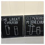 (2pc) Painted Chalk Art - "The Great Chalksby" | Original painted chalk art, including: "The Great C