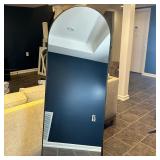 Modern Arched Floor Mirror | Modern arched floor mirror with a slim aluminum alloy frame, designed f