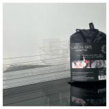 (2pc) Cosmetic Travel Bag & Acrylic Trays | "Lay/N/Go COSMO" cosmetic travel bag in the color "black