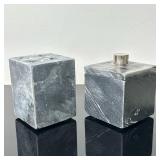 (2pc) Stone/Marble Bathroom Essentials Set | Two sleek, rectangular stone/marble blocks carved into 
