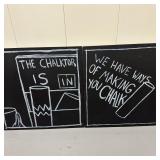 (2pc) Painted Chalk Art - "The Chalktor Is In" | Original painted chalk art, including: "The Chalkto