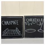 (2pc) Painted Chalk Art - "Chalkmate" | Original painted chalk art, including: "Chalkmate". "Chalkzi
