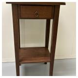 Side Table with Drawer & Bottom Shelf | Wooden side table/end table featuring a drawer and bottom sh