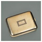 TIFFANY & CO. 14K YELLOW GOLD & ENAMEL COMPACT | Art Deco Tiffany & Co. hammered yellow gold compact