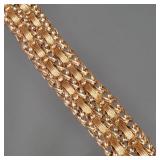 BRAIDED 14K GOLD BRACELET | Flexible, multi link and woven yellow gold bracelet, with 