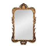 ITALIANATE GILT CARVED MIRROR WITH SHELL DEVICES | early 20th century, crested by a shell carving, w