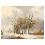 JAN EVERT MOREL II (DUTCH, 1835-1905) | Winterscape oil on board h. 9 x 12 in., board approx. signed