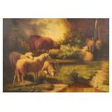 T. COLE ENGLISH SCHOOL (19TH CENTURY) PASTORAL SCENE WITH SHEEP | Pastoral sheep grazing Oil on canv