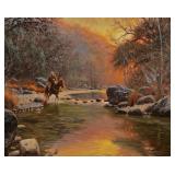 MARK KEATHLEY (B. 1963) COWBOY OIL ON CANVAS | Cowboy at sunset Oil on canvas Signed lower right 24 