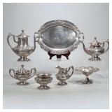 (7pc) REED & BARTON FRANCIS I STERLING SILVER TEA & COFFEE | Comprising a teapot, a coffee pot, and 