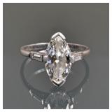 4CT MARQUIS CUT DIAMOND & PLATINUM ENGAGEMENT RING | *note: diamond color, clarity and millimeter me