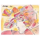 PETER MAX (B. 1937) MIXED MEDIAPETER MAX (B. 1937) MIXED MEDIA | depicting a face in abstract h. 7.5