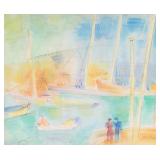 JEAN DUFY (FRENCH, 1888-1964), WATERCOLOR | harbor scene watercolor on paper 19 x 23 in. sight signe