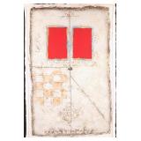 JAMES COIGNARD (FRENCH, 1925-2008) | Rouge en Nomenclature mixed media on paper h 39.5 x 29.5 in., s