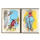 (2pc) ORIGINAL BUSTER BROWN LITHOGRAPH POSTERS | Set of 2 vintage children