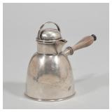 STERLING SILVER CHOCOLATIER POT | Monogrammed "R" on bottom h. 5.5 in.