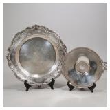 (2pc) GORHAM & OTHER STERLING TRAYS | Including: Gotham sterling silver round tray (9.6 ozt.) and re