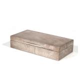 ENGLISH STERLING SILVER HINGED LIDDED BOX | Vintage English hinged box with two wood lined compartme