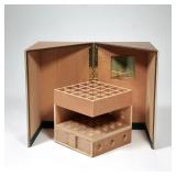 CIGAR SAVER ENTERPRISES HUMIDOR | fitted interior with drawer, brass badge h. 9.5 x w. 6 x l. 6 in.