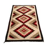 ANTIQUE NAVAJO GANADO WEAVING | early/mid 20th century, having three diamonds with black, red, and n