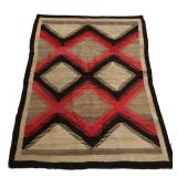 ANTIQUE NAVAJO "EYE DAZZLER" RUG / WEAVING | Native American handwoven antique Navajo tribal rug w. 