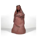 PABLITA ABEYTA, TA-NEZ-BAH, (20TH-21ST CENTURY) NAVAJO FIGURE | Terracotta sculpture of a Native Ame