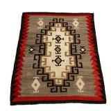 SOUTHWESTERN AMERICAN INDIAN NAVAJO WEAVING / THROW RUG | mid 20th century Handwoven smaller size ru