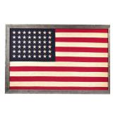 FRAMED VINTAGE 48-STAR AMERICAN FLAG | Mounted and Framed Vintage 48 Star American Flag with Hand Se