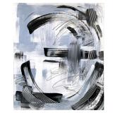 Abstract Gray, Black And White Giclee On Canvas