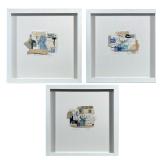 (3pc) Mixed Media Abstract Contemporary Wall Art