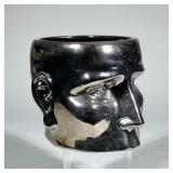 Large Silver Face Vase/planter
