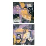 (2pc) Abstract Contemporary Oil Paintings