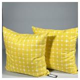 (2pc) Bright Yellow With White Star Pillows