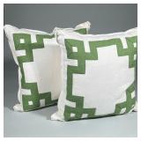 (2pc) Matching Woven Greek Key Throw Pillows
