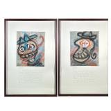 (2pc) Abstract Mixed Media Portraits