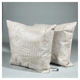 (2pc) Matching Textured Ivory Throw Pillows