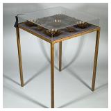 BRASS MEDALLION SIDE TABLE