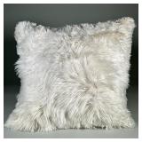 NEW WHITE ALPACA FUR PILLOW
