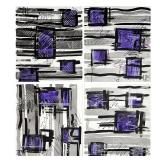 (4pc) ACRYLIC AND CHARCOAL ABSTRACT PANELS