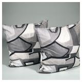 (2pc) MATCHING ABSTRACT PRINT THROW PILLOWS