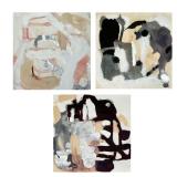 (3pc) SILVER LEAF MIXED MEDIA ABSTRACTS