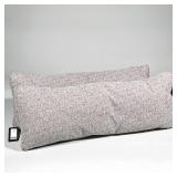 (2pc) MATCHING GRAY TEXTURED LUMBAR PILLOWS