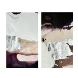 (2pc) SILVER LEAFA ABSTRACT PAINTINGS