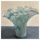 Ocean-Like Art Glass Vase