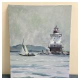 Unknown Artist, Painting on Canvas - "Lighthouse"