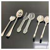 (6pc) Serving Utensils - Silver-Plated & Glass