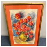 Unknown Artist, Print - "Red Flowers"