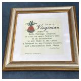 Framed Quote - "The Virginia Creed"