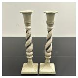 (2pc) Tall Metal Candlestick Holders